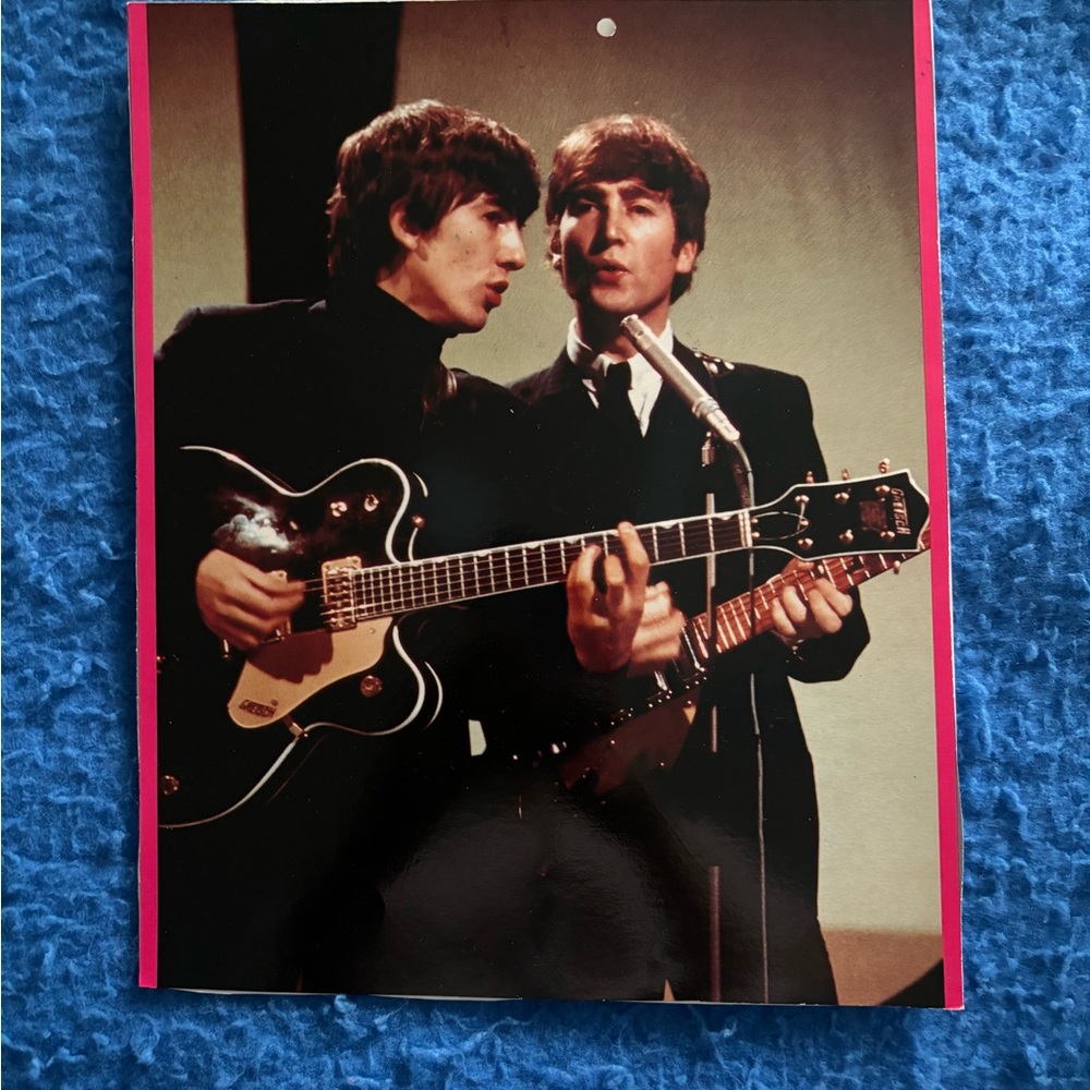 Rare Vintage Color Picture of John Lennon and George Harrison